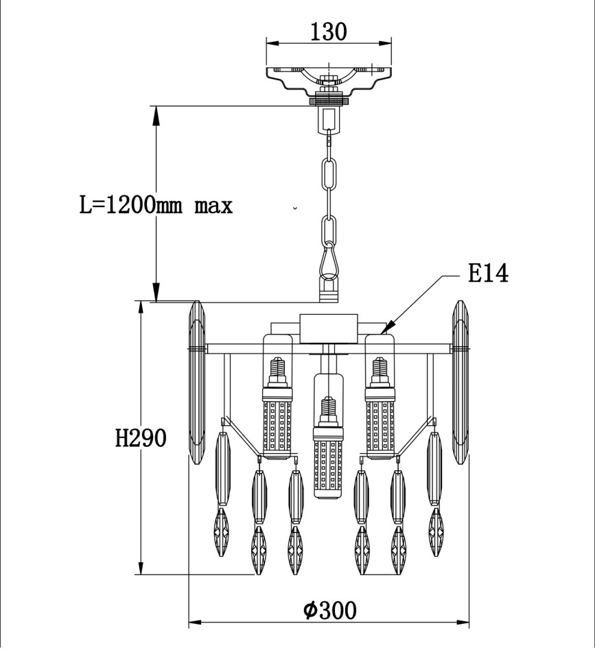 Люстра подвесная Fluorite FL1064-5P