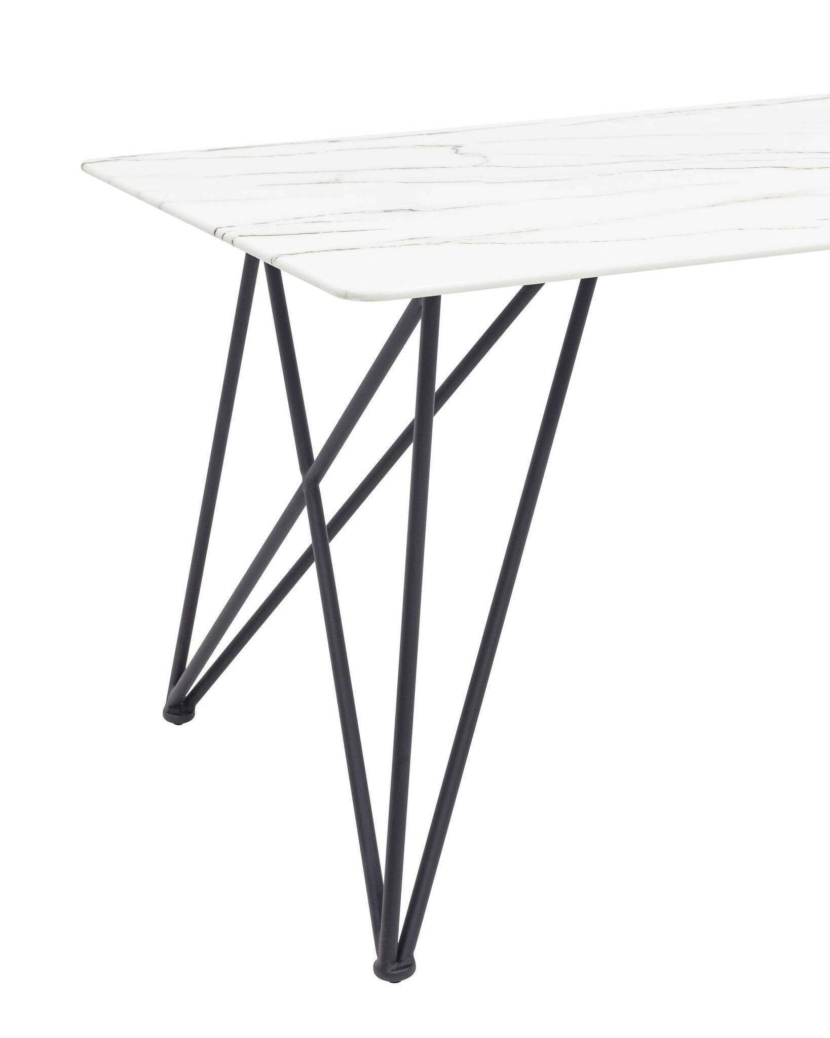 Стол обеденный Сакраменто 140*90 белый стеклянный Stool Group