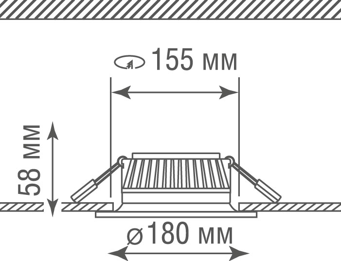 Встраиваемый биодинамический светодиодный светильник Donolux DL18891/15W White R Dim
