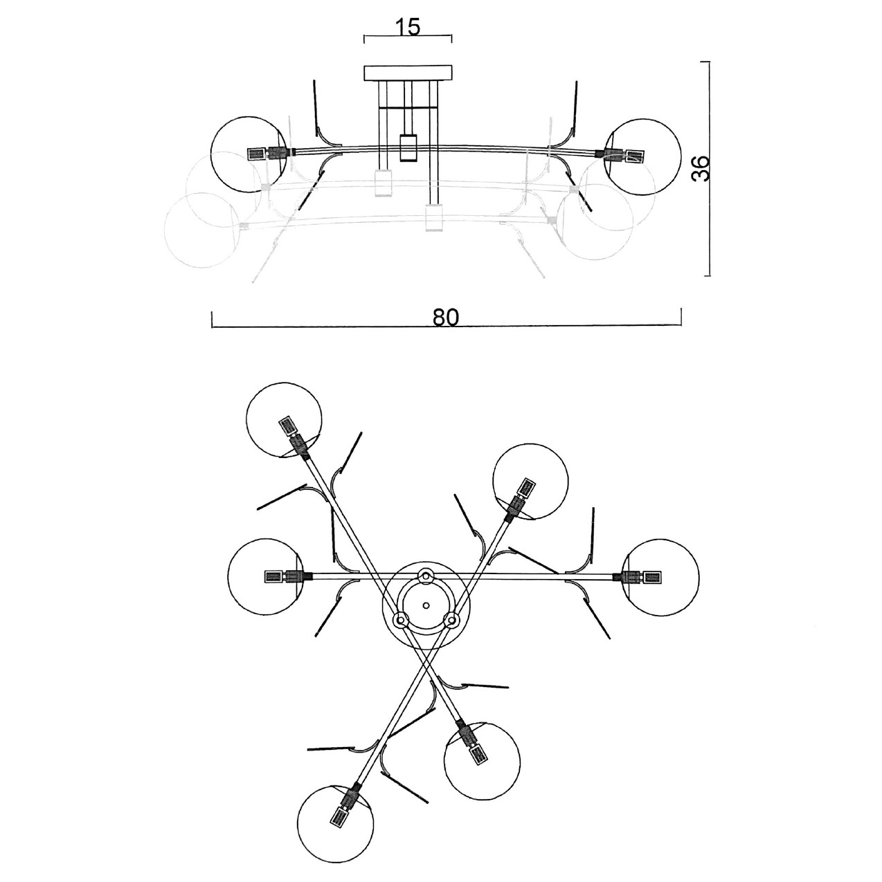 Потолочная Люстра Matisse B D80 Black Multicolor By Imperiumloft