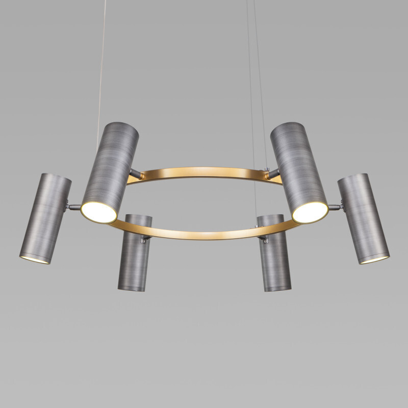 Подвесная люстра Eurosvet 90103/6 матовый серый/золото