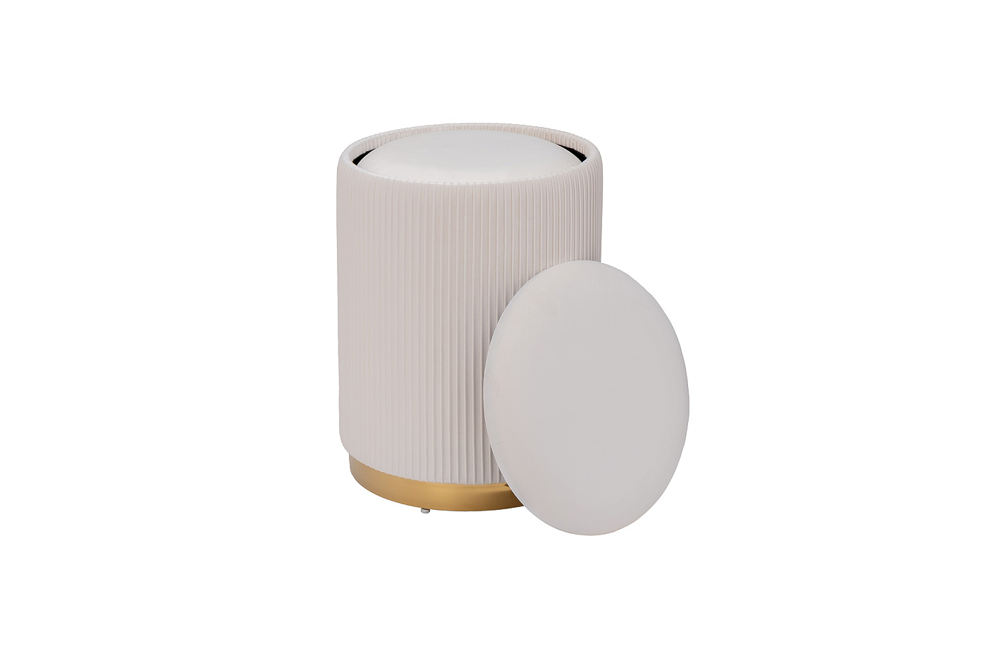 Набор из 2х пуфов светло-бежевый/золото Garda Decor GY-18220