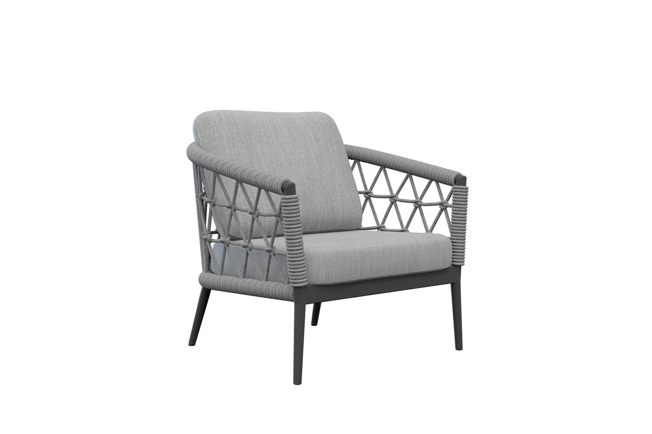 Кресло уличное Муза темно-серое с оплеткой Garda Decor 39AR-A369A-4