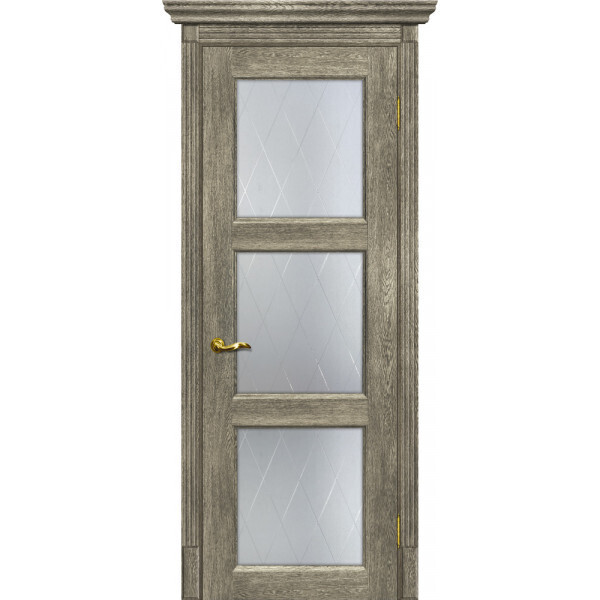 Межкомнатная дверь Graf Тоскана-4 Сатинат, контурный полимер б-цв. рис. Ромб Гриджио (2000 х 700)