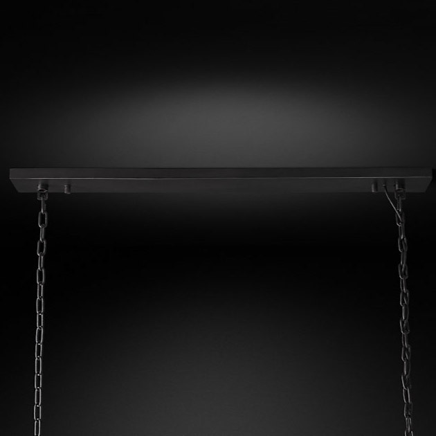 Люстра Restoration Hardware 1920s Odeon Clear Glass Fringe Rectangular 71" Grey Iron