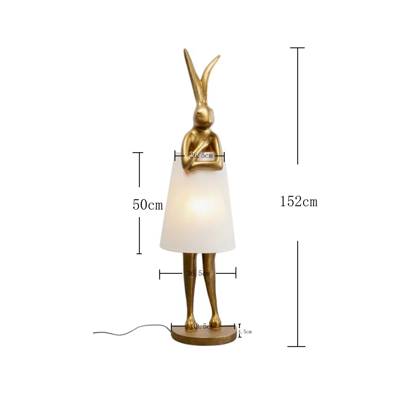 Светильник напольный Animal Rabbit Gold/White 150 см KARE 56129
