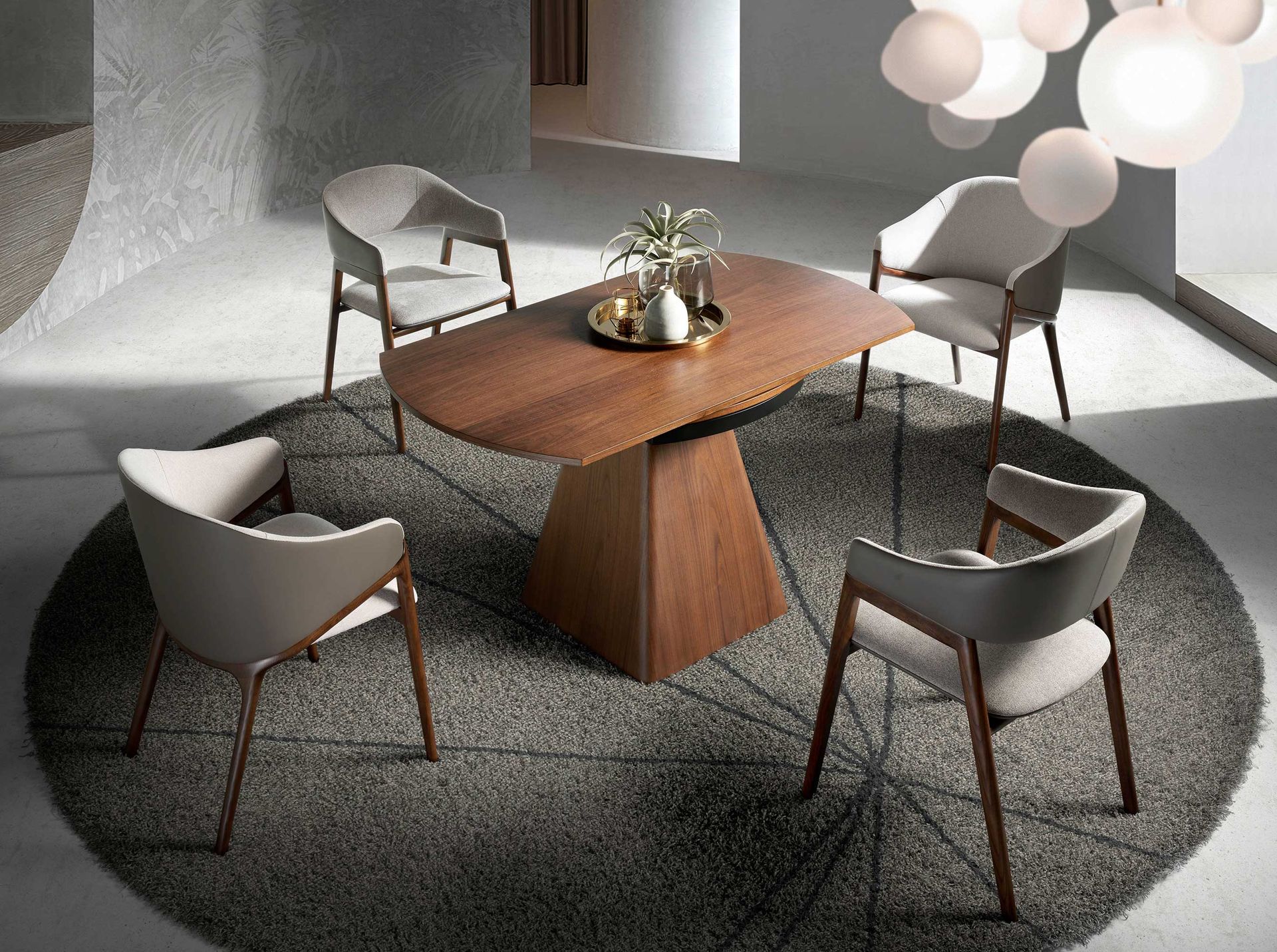 Круглый раскладной обеденный стол из ореха D2063AA /1081 Angel Cerda