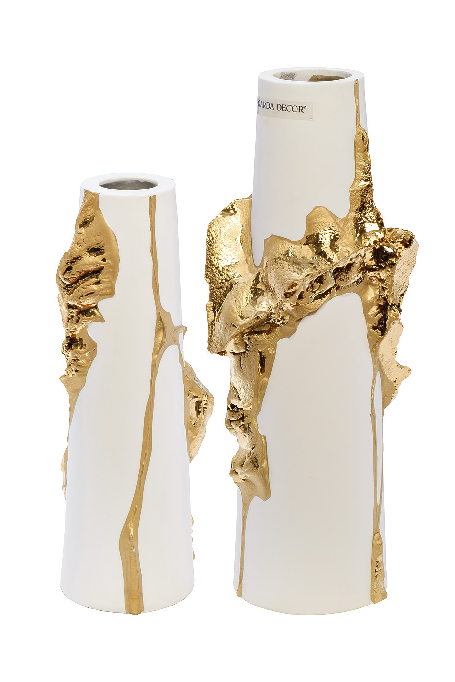 Ваза керамическая белая с золотым декором Garda Decor 55RV5203M