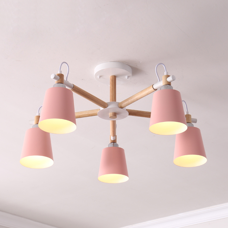 Люстра на штанге VARDA 5 lamps Pink by ImperiumLoft