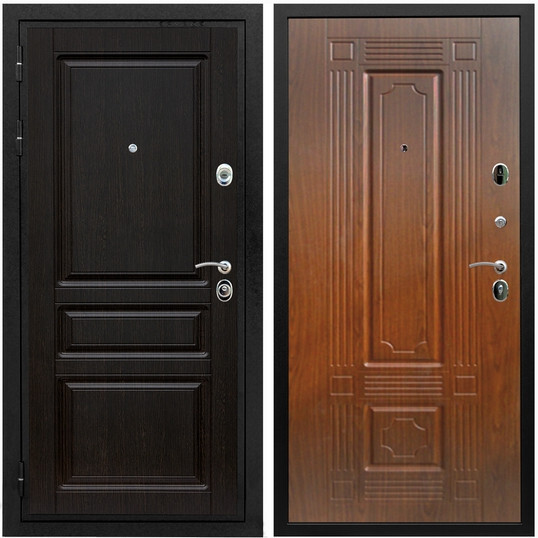 Дверь входная Graf Премиум-Н МДФ 16 мм ФЛ-243 Венге / МДФ 6 мм ФЛ-2 Мореная береза