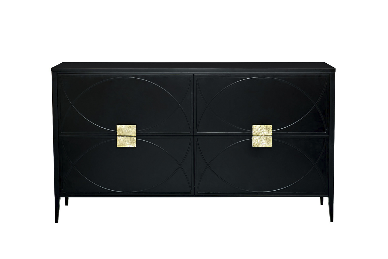 Комод черный с ящиками Garda Decor 98BP-GD01KOMD-CHERN