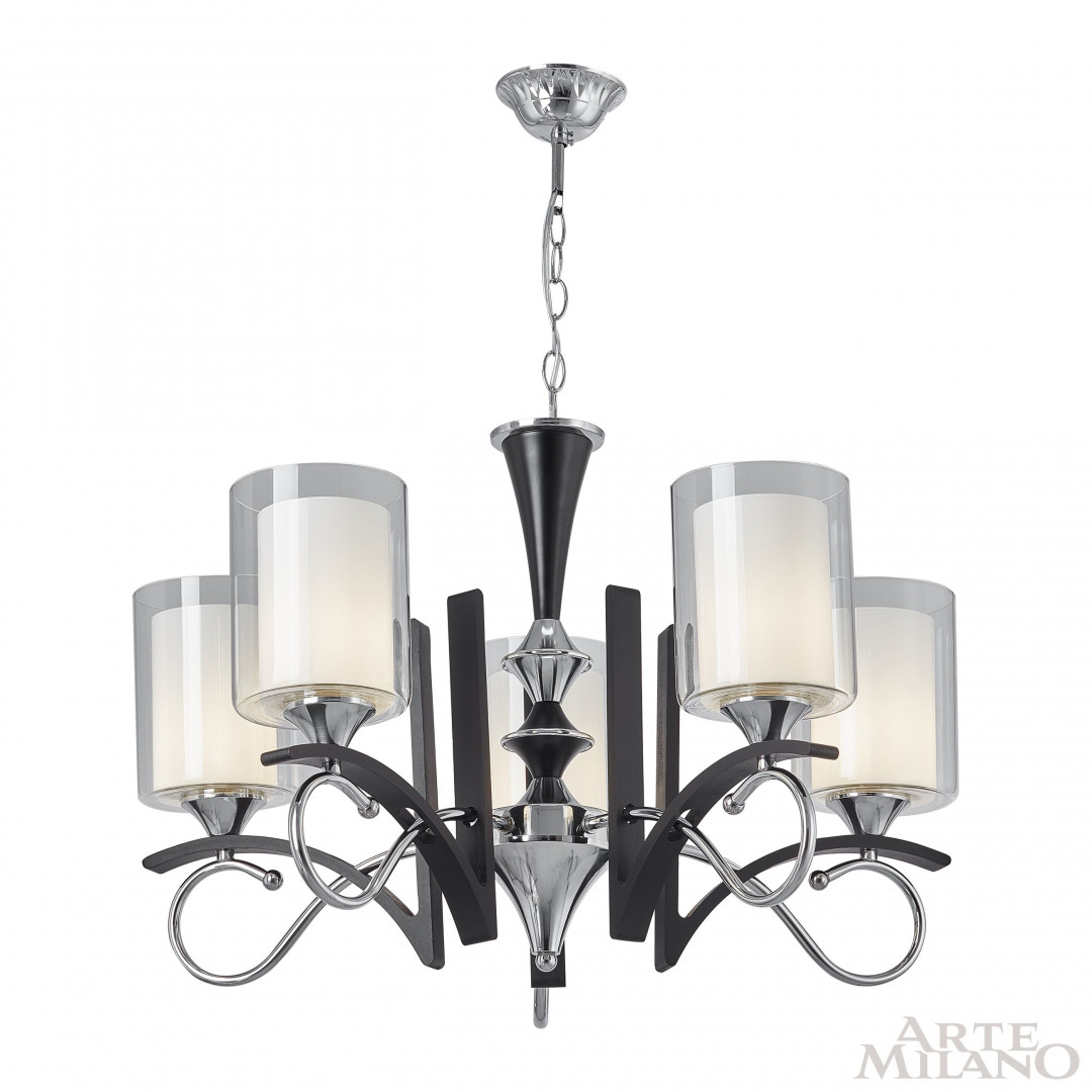 Люстра подвесная с плафонами 309167/5 Bk/Ni Arte Milano
