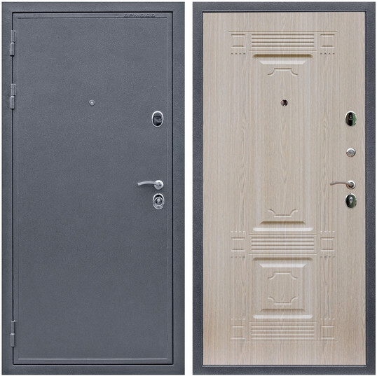 Дверь входная Graf Престиж Антик серебро / МДФ 16 мм ФЛ-2 Дуб беленый