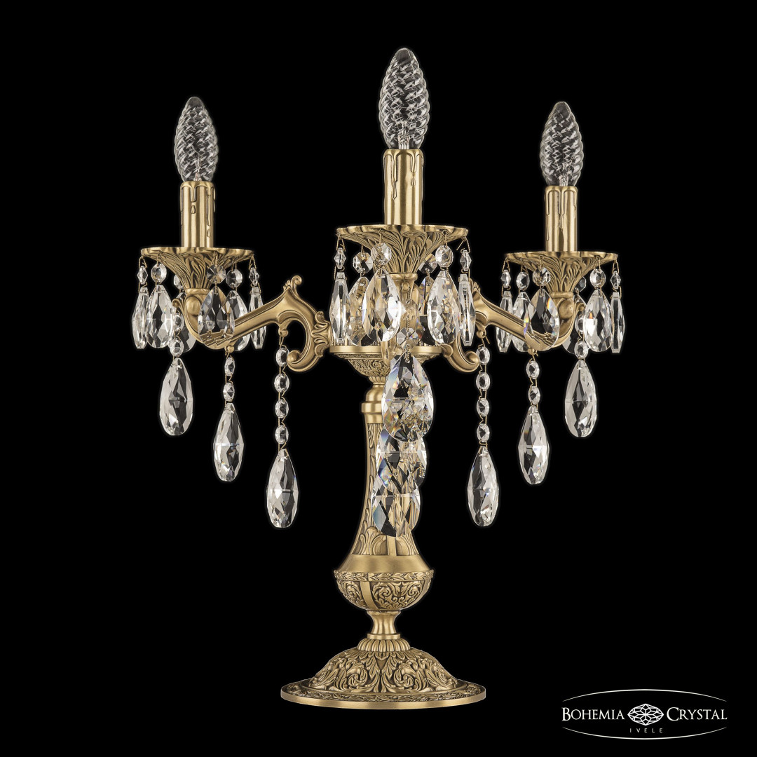 Настольная лампа бронзовая с хрусталём 7202L/3/125 B FP