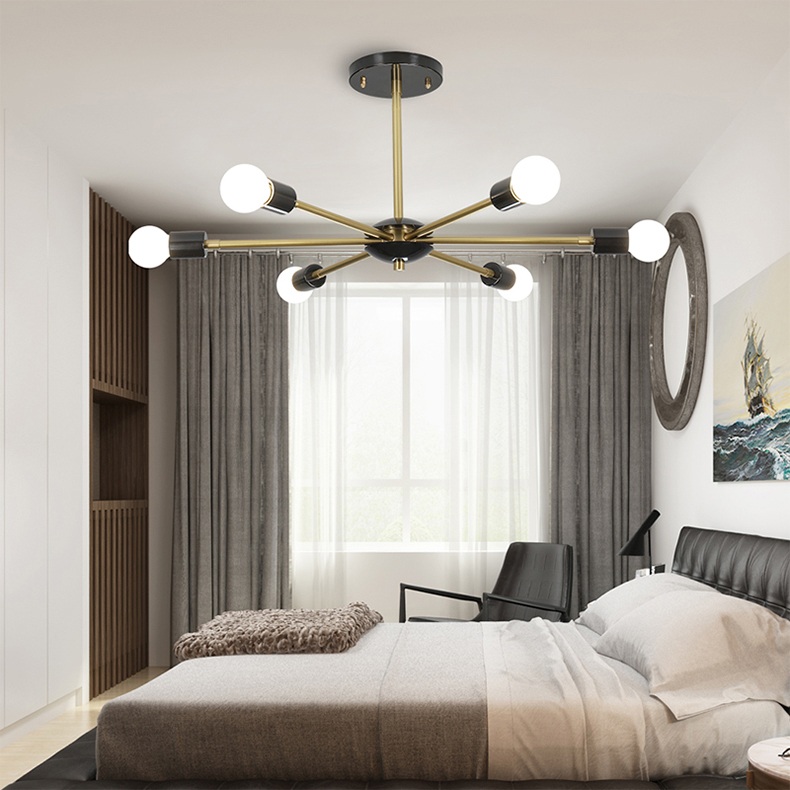 Люстра на штанге SPUTNIK D51 Gold/Black base by ImperiumLoft