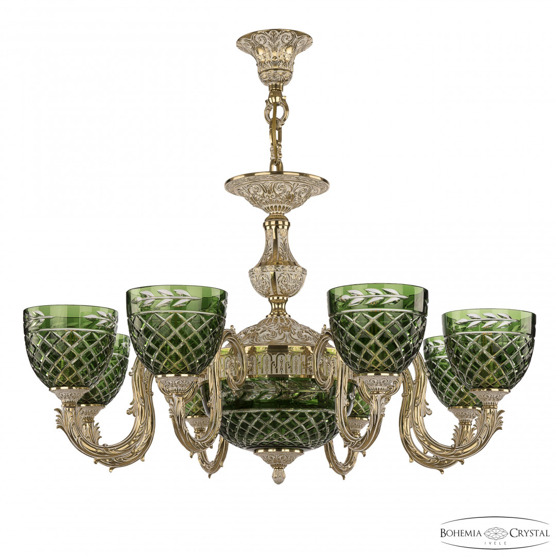 Люстра бронзовая 71203P/8/210 GW P1 U Clear-Green/H-1J