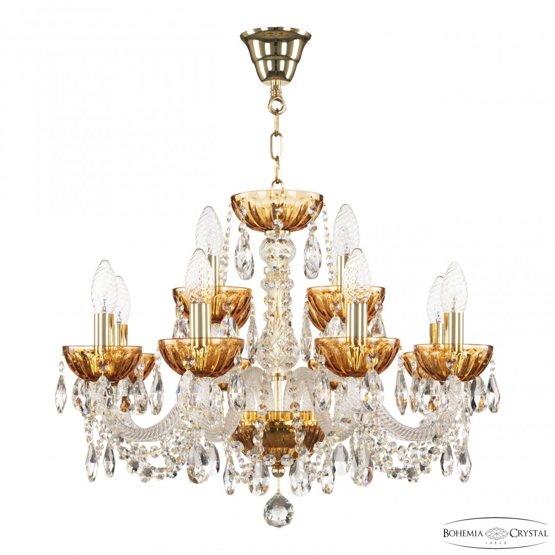 Люстра 5402/8+4/195 G Amber/M-1H Bohemia Ivele Crystal