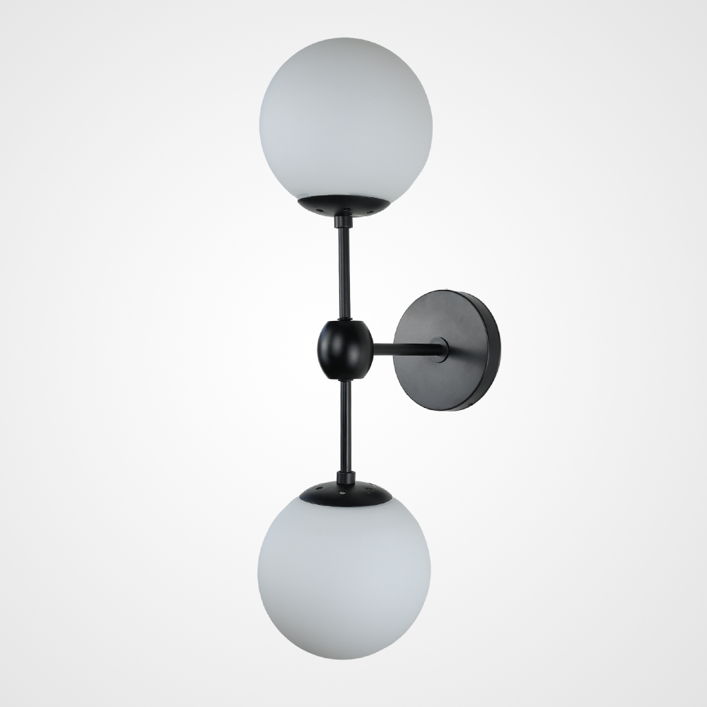 Бра Modo 2 Globes Black And White Glass By Imperiumloft