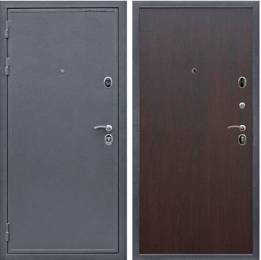 Дверь входная Graf Лондон Антик серебро / МДФ 6 мм ПЭ Венге