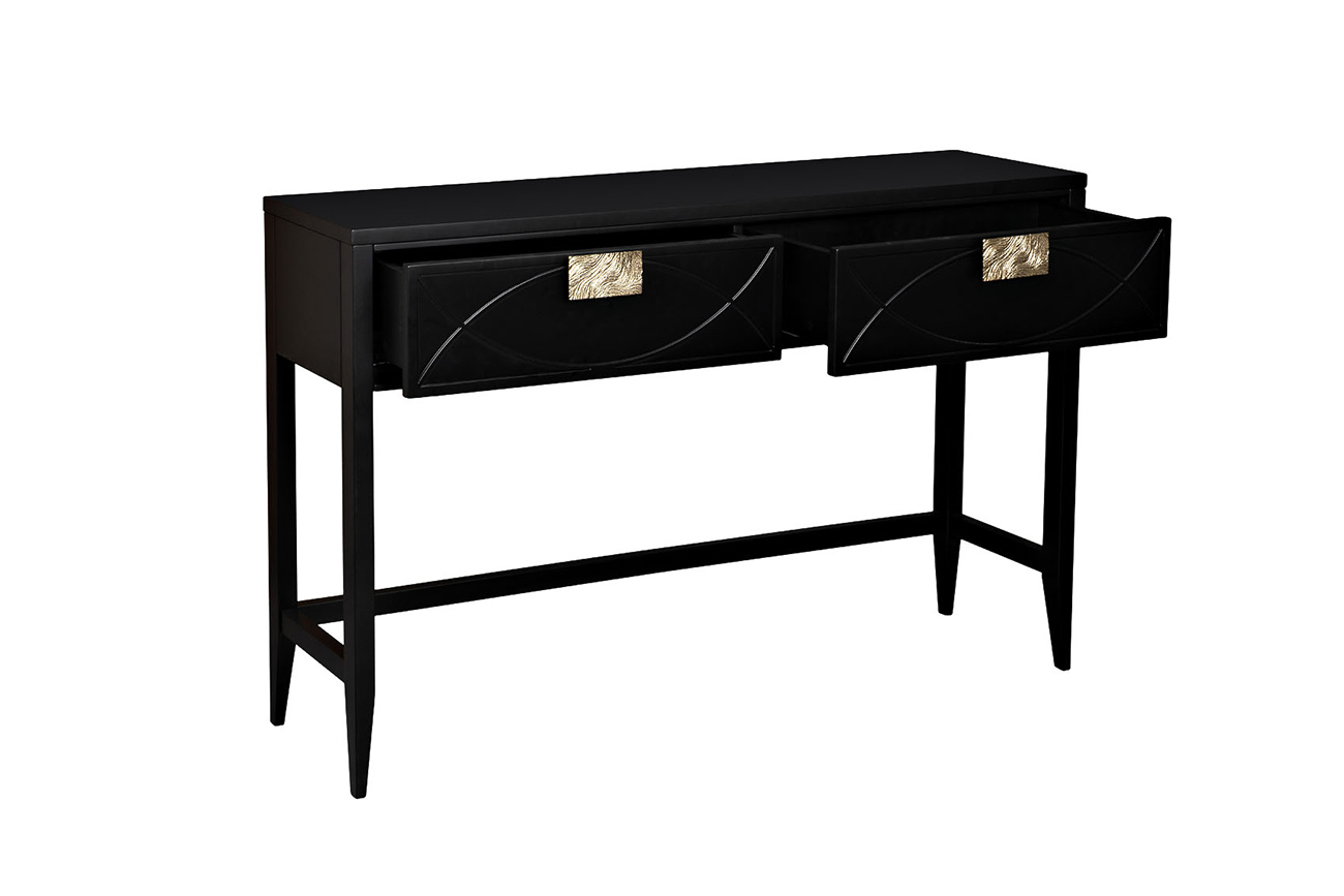 Консоль черная с ящиками Garda Decor 98BP-GD01KONS-CHERN