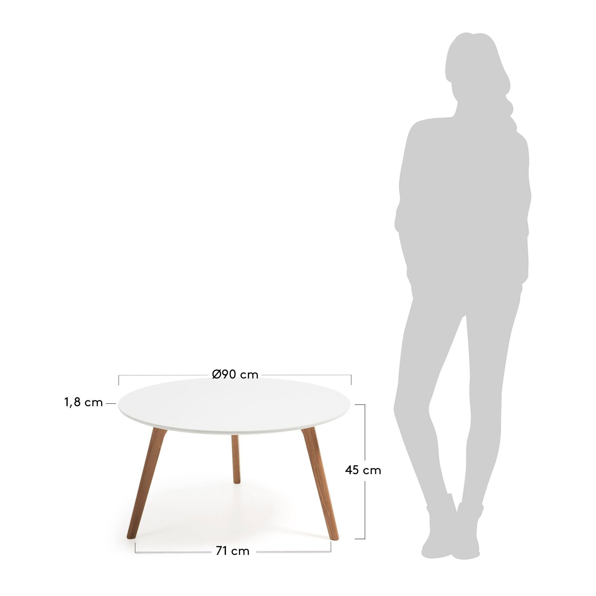 Журнальный столик Brick ø90 белый La Forma (ex Julia Grup)