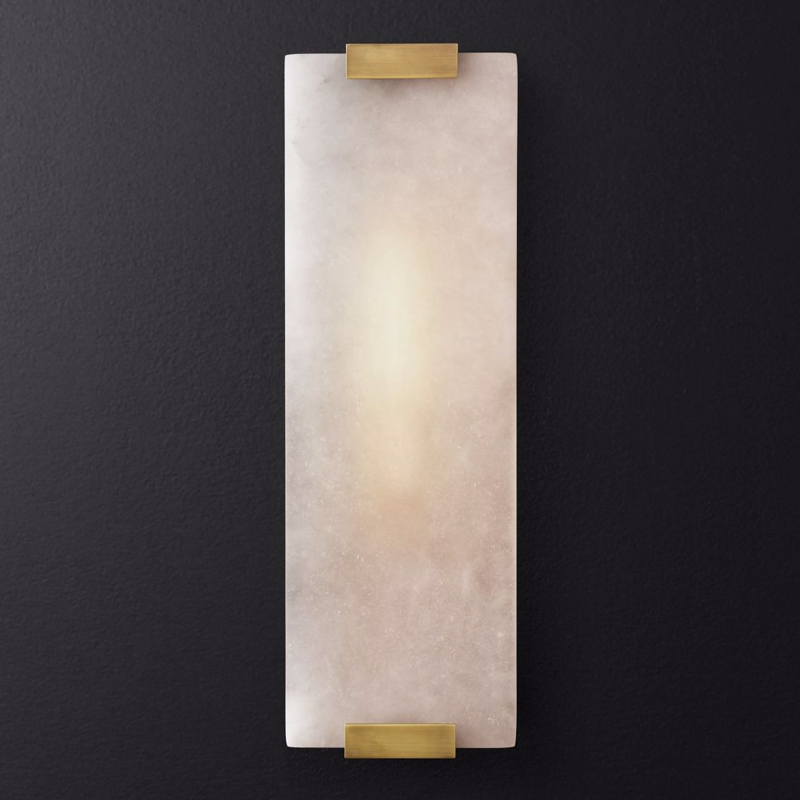 Бра Marble Rectangle Wall Lamp Brass By Imperiumloft