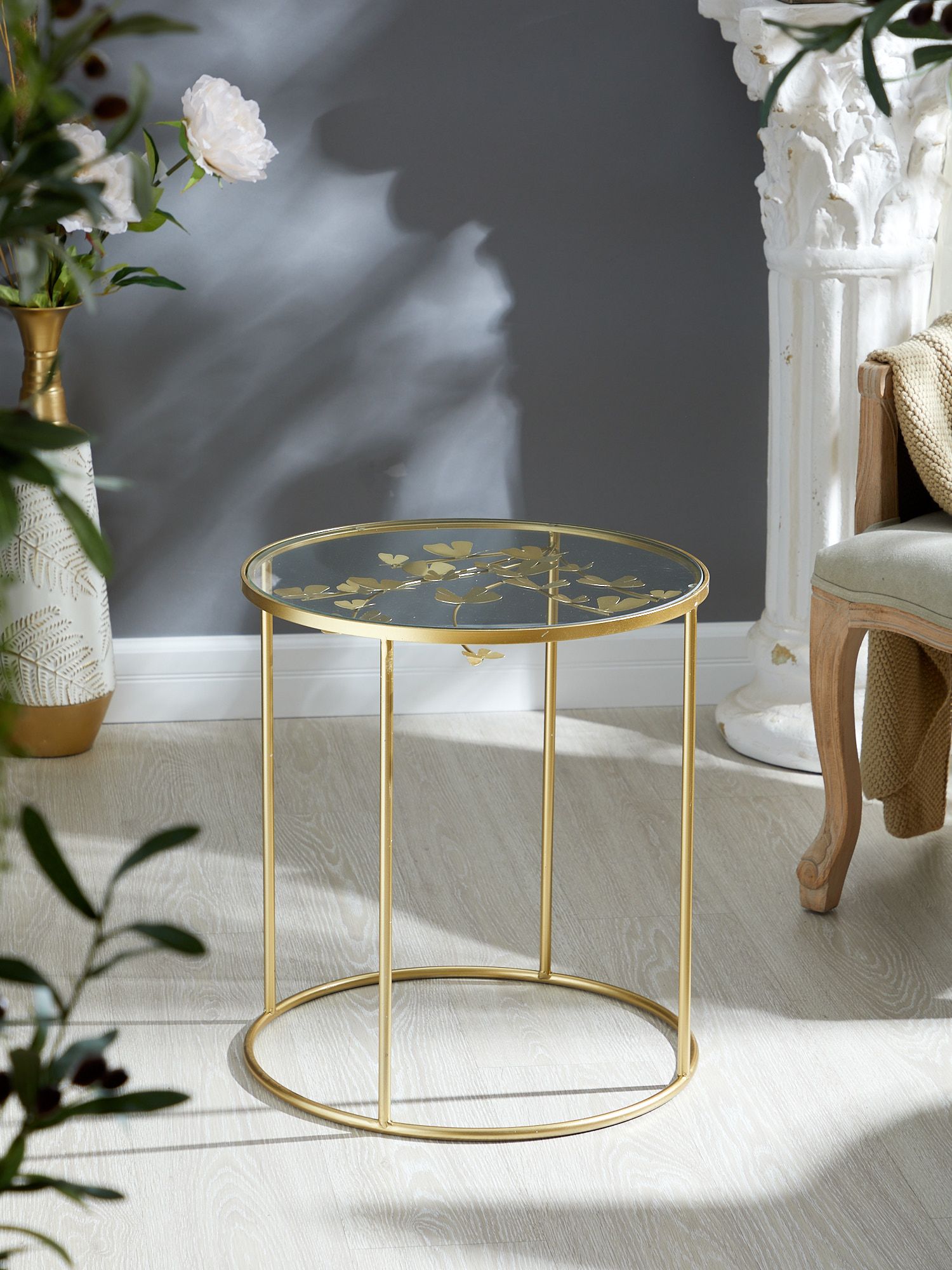 Столик интерьерный со стеклянной столешницей Glasar 57-292/1