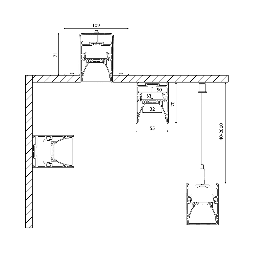 Профиль алюминиевый Lumker L.5570-W