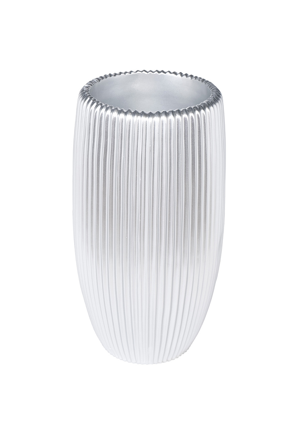 Кашпо серебристое с полосками Garda Decor ZS2062-19SL