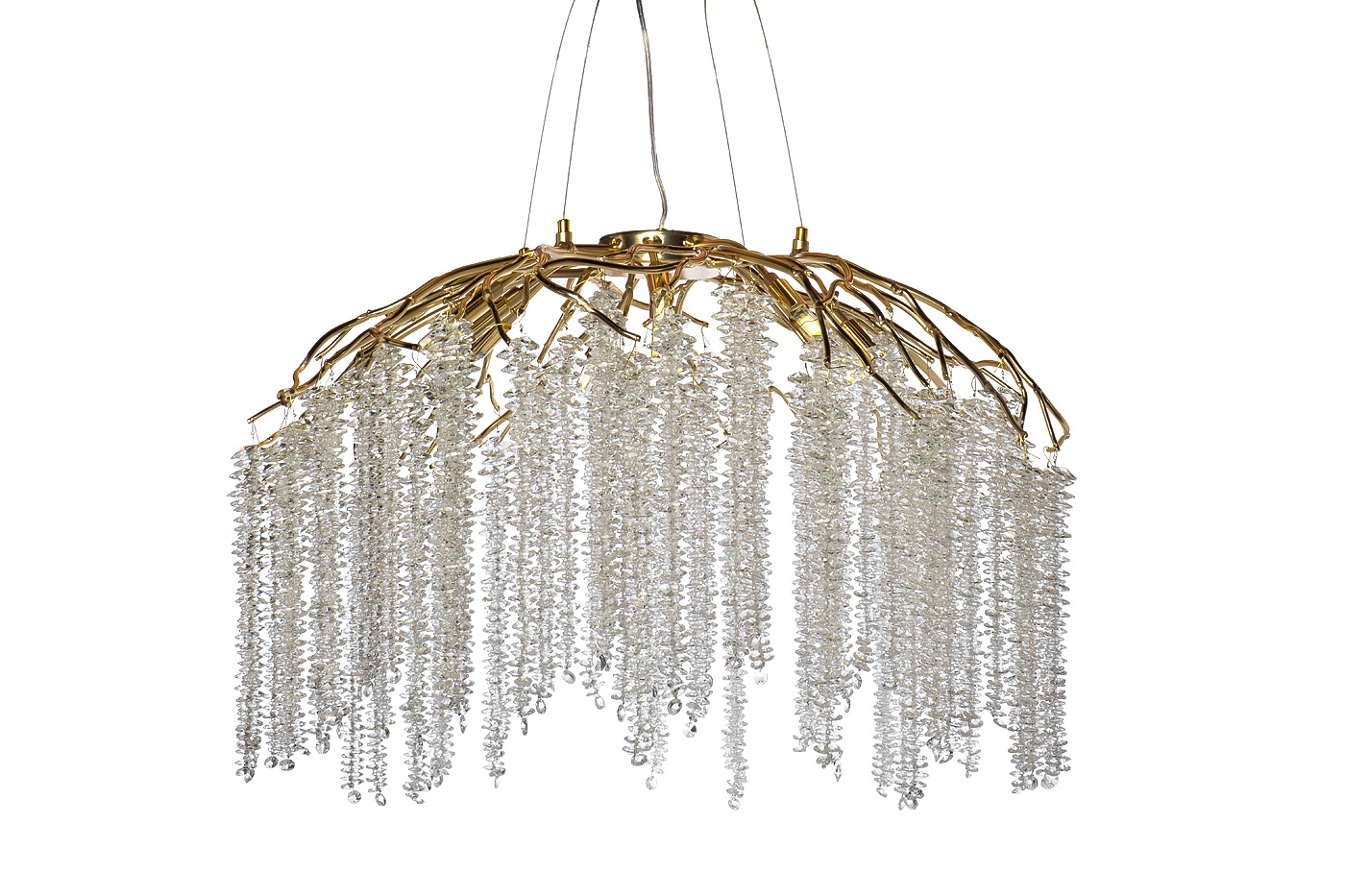 Люстра со стеклянными подвесами золото Garda Decor 86-80661