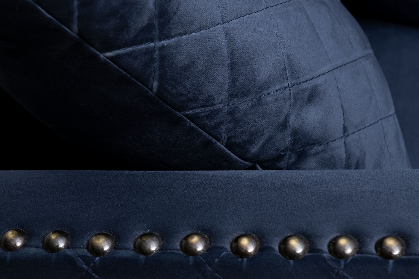 Диван Sorrento 220 трехместный велюровый темно-синий Garda Decor SORRENTO-220-Colt034-SIN