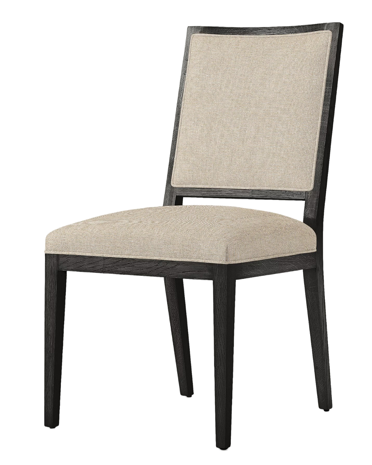 Чёрный стул из дуба Карлайл Louvre Home LHFDC2195HLN black oak,natural linen