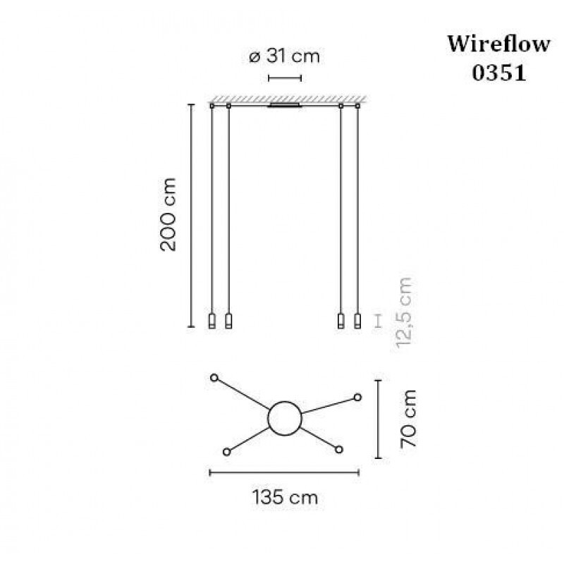 ПОДВЕСНОЙ СВЕТИЛЬНИК VIBIA Wireflow Free-Form 0353