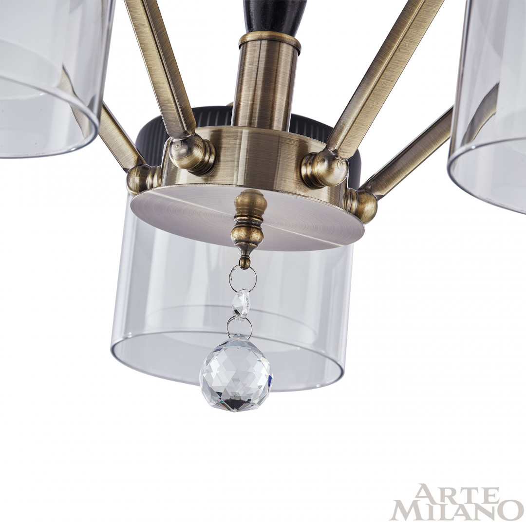 Люстра потолочная с плафонами 332646/5 AB+BK Arte Milano