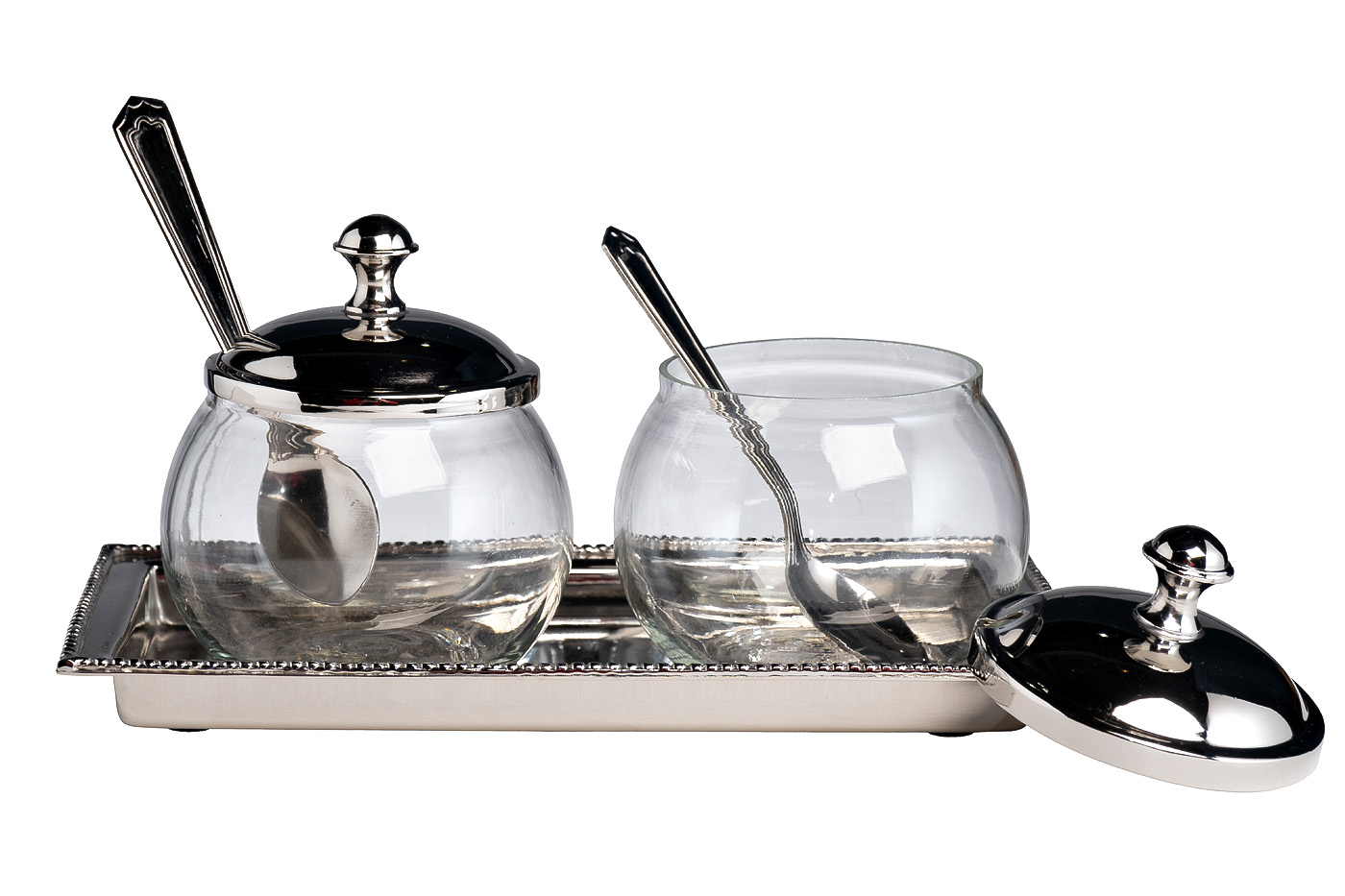 Набор из 2х емкостей для хранения стекло/нерж.сталь Garda Decor 95IM-15250