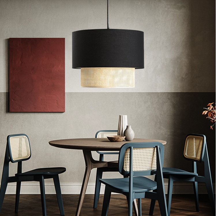 Подвесной светильник Ottar Wicker Black lampshade by ImperiumLoft