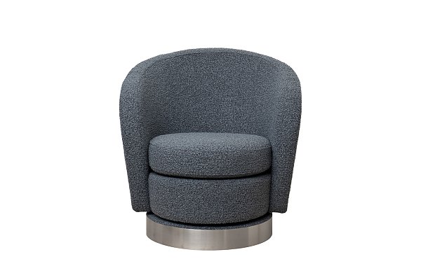 Кресло вращающееся букле серое Garda Decor Napoli-Orso Mare