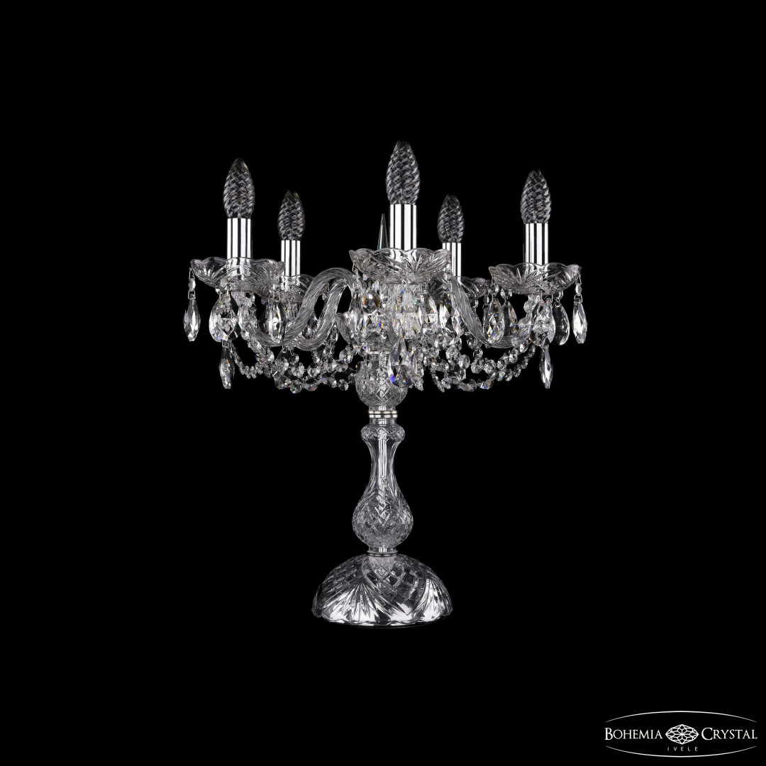 Настольная лампа хрустальная 1402L/5/141-47 Ni