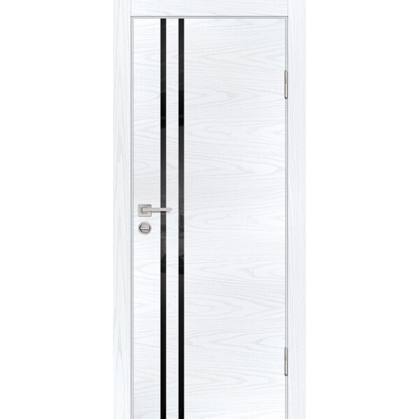Межкомнатная дверь Graf P-11 черный лакобель Дуб скай белый (2000 х 900)