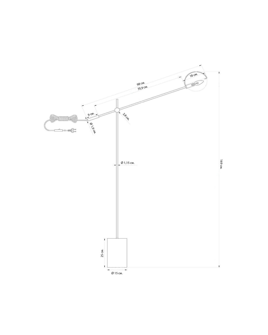 Золотая напольная лампа "Линн" Louvre Home P2589FA