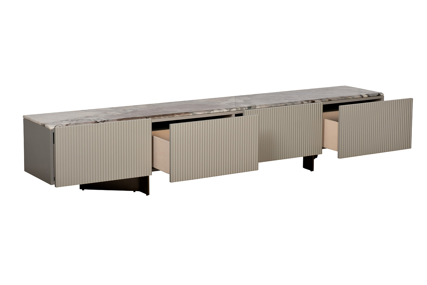 Тумба под телевизор с мраморной столешницей серая Garda Decor 58DB-21630