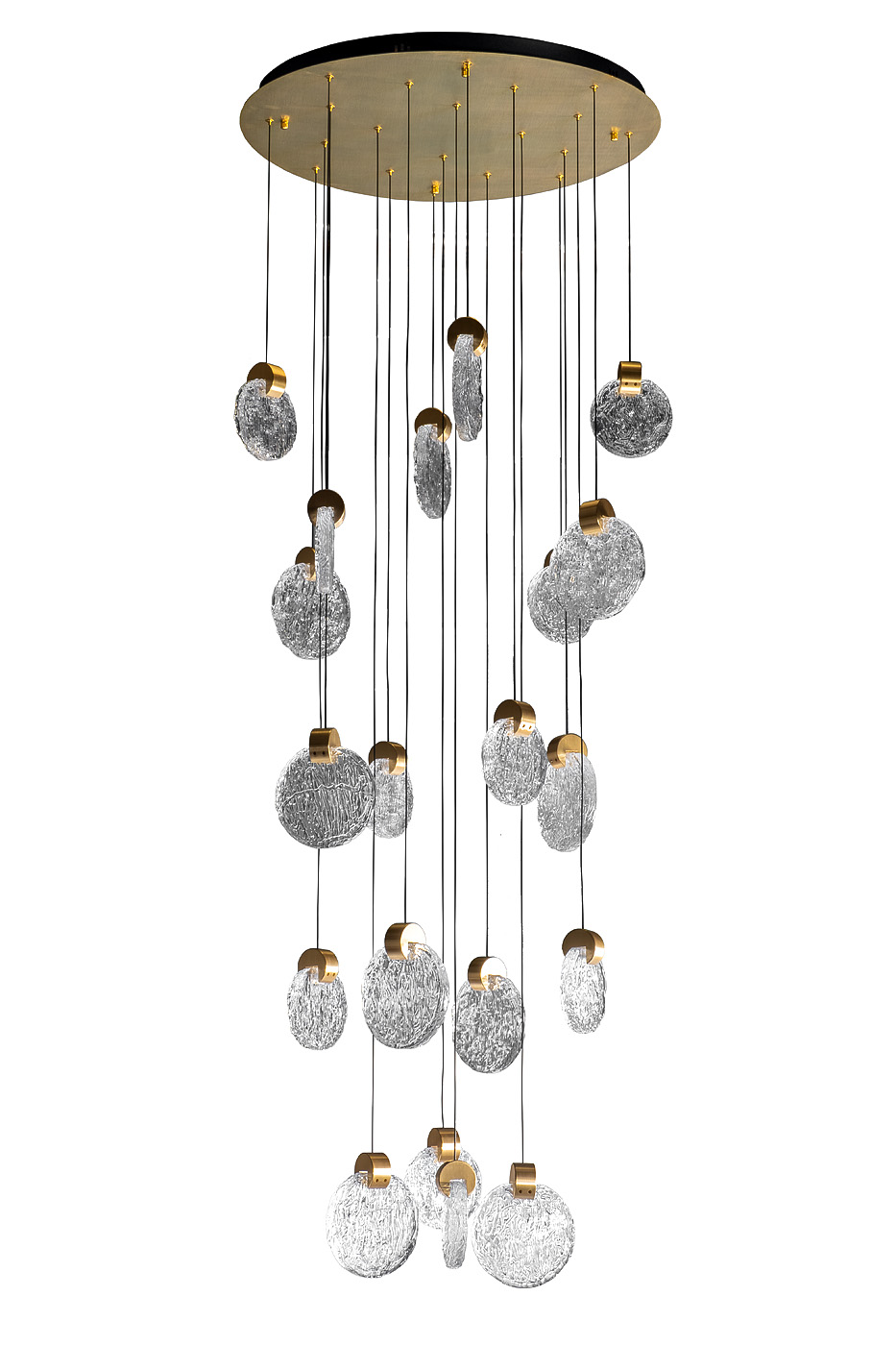 Светильник подвесной Rondo рифленое стекло/золото Garda Decor 162FL-61502