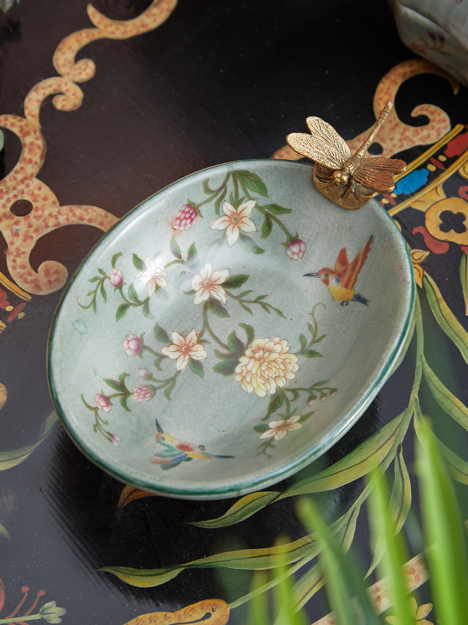 Блюдо со стрекозой Glasar C127C/HLG2085