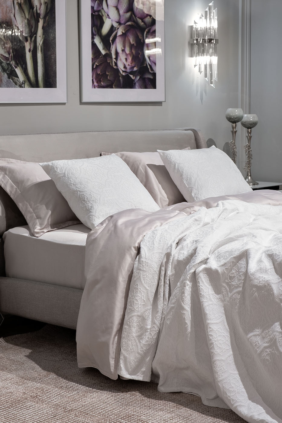 Наволочка декоративная "Тиара" 50х50см белая Garda Decor 16AMR-NS5050-NAV BEL