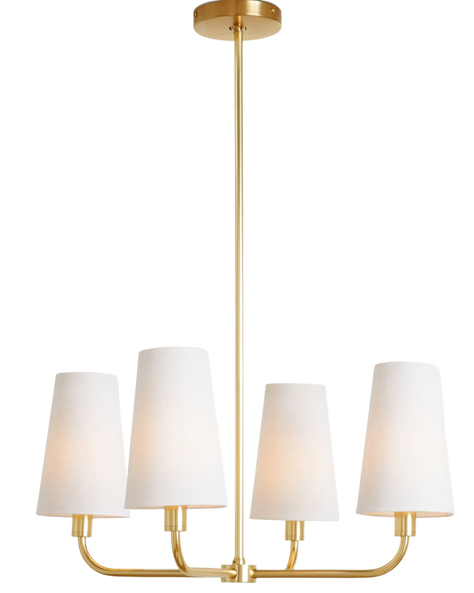 Золотая люстра Ансель с белыми абажурами Louvre Home LHLCH250124XNP