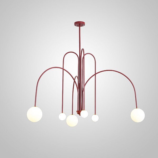 Потолочная люстра DAY L6 D130 Red by ImperiumLoft