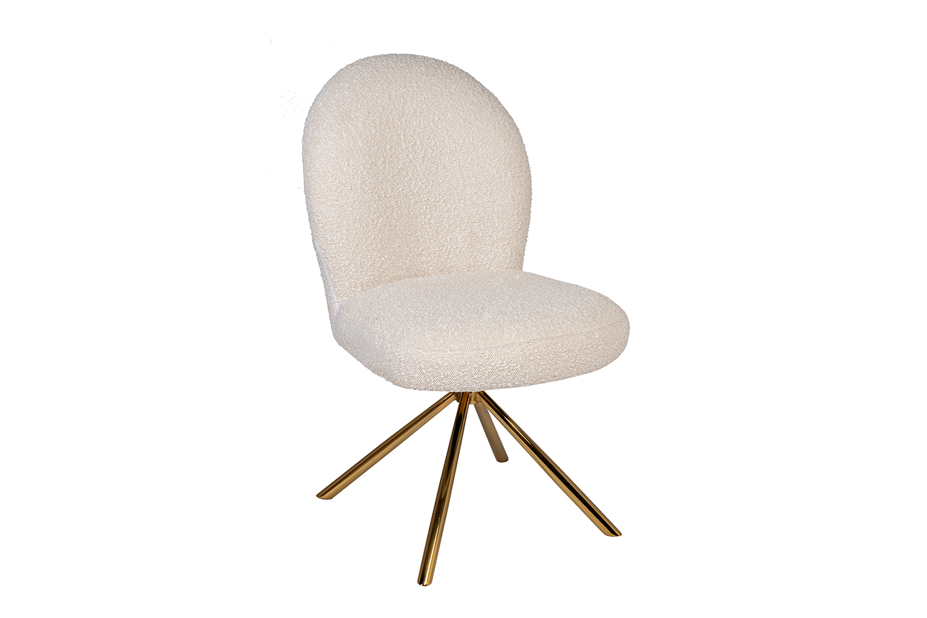 Стул обеденный вращающийся букле белый Garda Decor 30C-12390