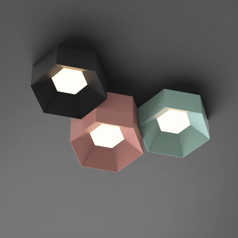 Потолочный светильник HEXAGON A H18 Light green by ImperiumLoft