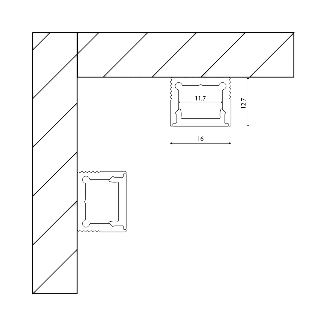 Алюминиевый профиль DesignLed LS.1613-W-R