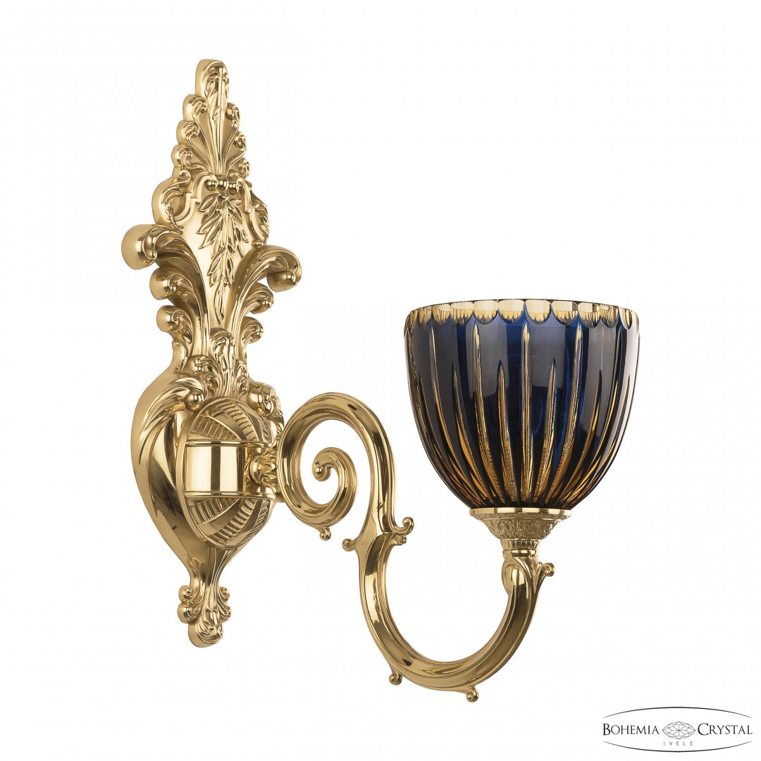 Бра бронзовые с хрусталём 7203B15/1/210 G P1 U Amber-Blue/H-1K